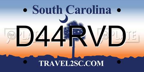 D44RVD South Carolina License Plate