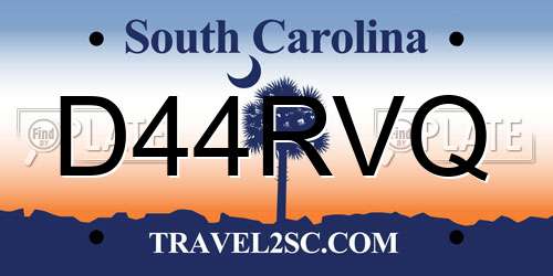 D44RVQ South Carolina License Plate