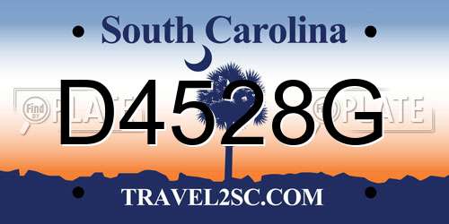 D4528G South Carolina License Plate