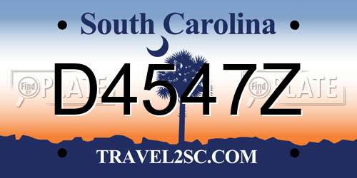 D4547Z South Carolina License Plate
