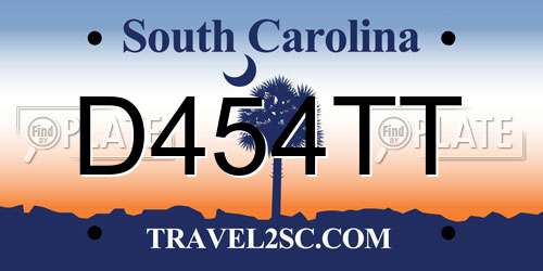 D454TT South Carolina License Plate