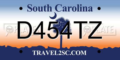D454TZ South Carolina License Plate