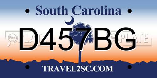 D457BG South Carolina License Plate