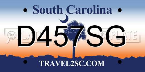 D457SG South Carolina License Plate