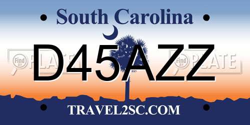 D45AZZ South Carolina License Plate