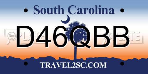 D46QBB South Carolina License Plate