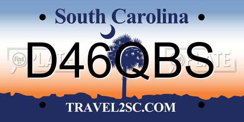 D46QBS South Carolina License Plate