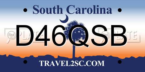 D46QSB South Carolina License Plate