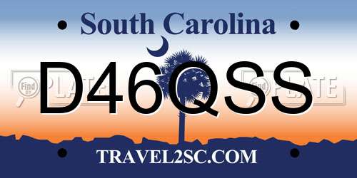D46QSS South Carolina License Plate
