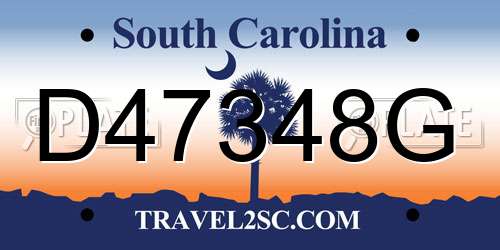 D47348G South Carolina License Plate