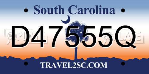 D47555Q South Carolina License Plate