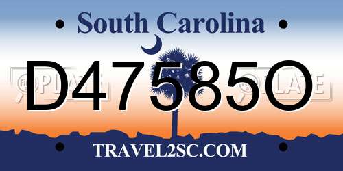D47585O South Carolina License Plate