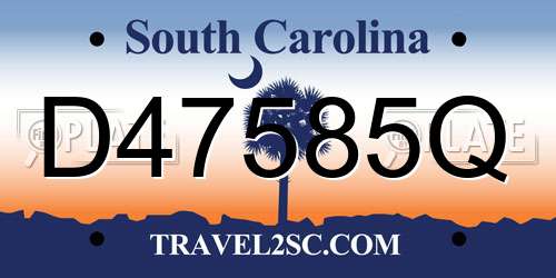 D47585Q South Carolina License Plate
