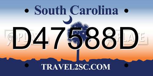 D47588D South Carolina License Plate