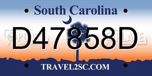 D47858D South Carolina License Plate