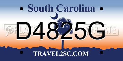 D4825G South Carolina License Plate