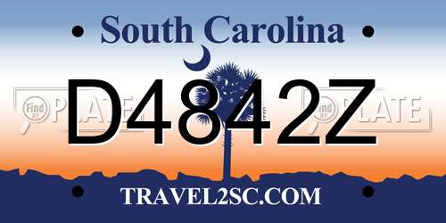 D4842Z South Carolina License Plate