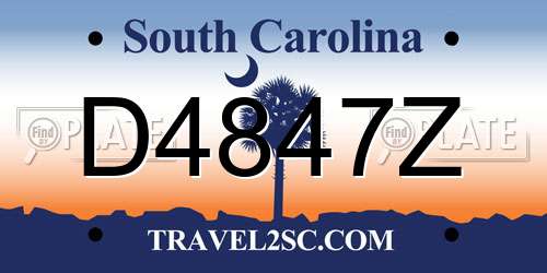 D4847Z South Carolina License Plate