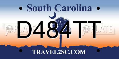 D484TT South Carolina License Plate
