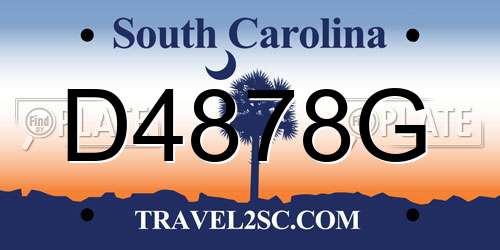 D4878G South Carolina License Plate