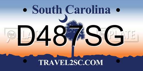 D487SG South Carolina License Plate