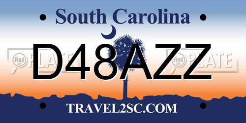 D48AZZ South Carolina License Plate