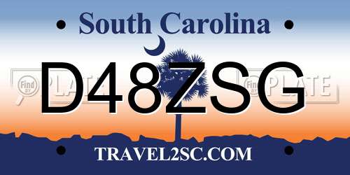 D48ZSG South Carolina License Plate