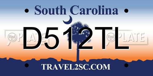 D512TL South Carolina License Plate