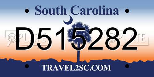 D515282 South Carolina License Plate