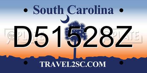 D51528Z South Carolina License Plate