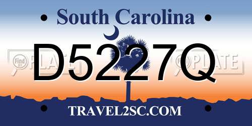 D5227Q South Carolina License Plate