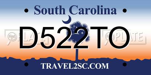 D522TO South Carolina License Plate