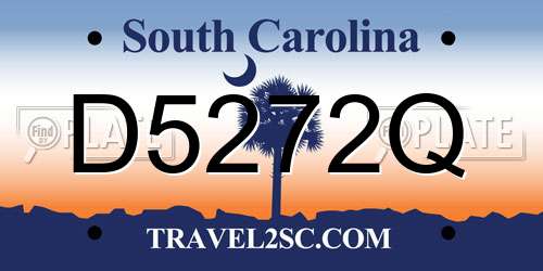 D5272Q South Carolina License Plate