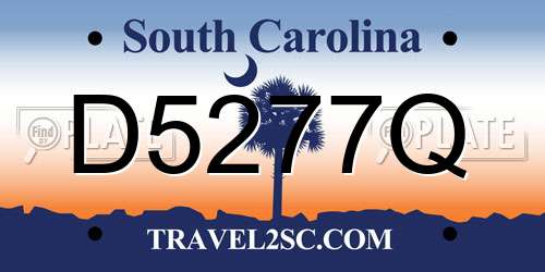 D5277Q South Carolina License Plate