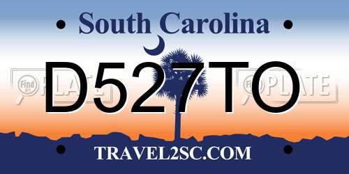 D527TO South Carolina License Plate