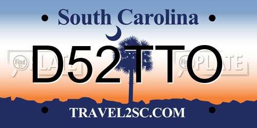 D52TTO South Carolina License Plate