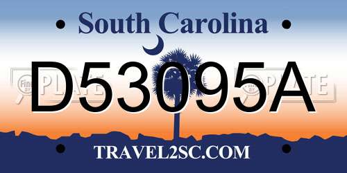 D53095A South Carolina License Plate