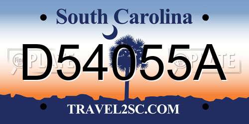 D54055A South Carolina License Plate