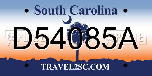 D54085A South Carolina License Plate