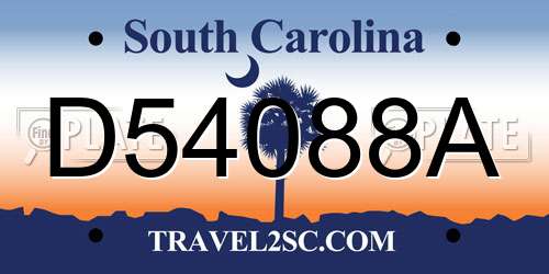D54088A South Carolina License Plate