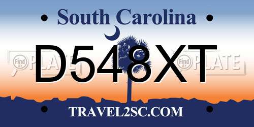 D548XT South Carolina License Plate