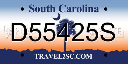 D55425S South Carolina License Plate