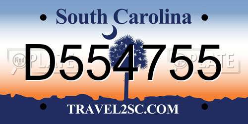 D554755 South Carolina License Plate