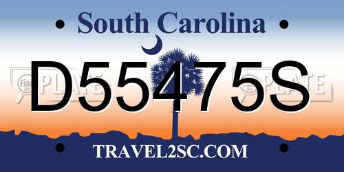 D55475S South Carolina License Plate