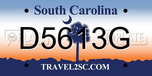 D5613G South Carolina License Plate