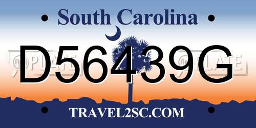 D56439G South Carolina License Plate