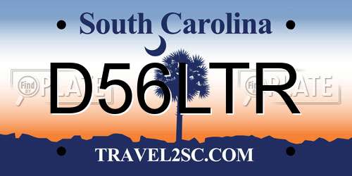 D56LTR South Carolina License Plate