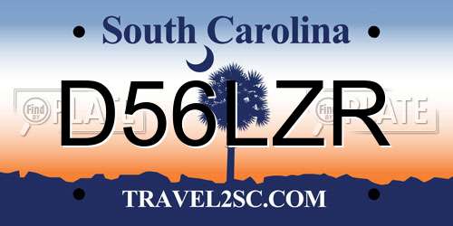 D56LZR South Carolina License Plate