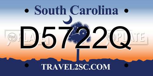 D5722Q South Carolina License Plate