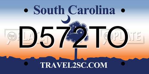 D572TO South Carolina License Plate